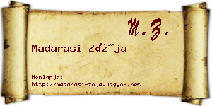 Madarasi Zója névjegykártya